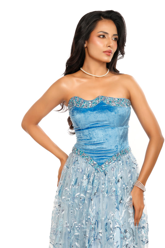 Royal blue corset dress